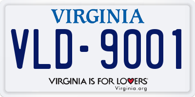 VA license plate VLD9001
