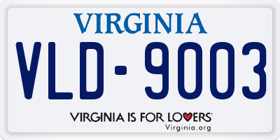VA license plate VLD9003