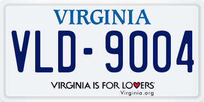 VA license plate VLD9004