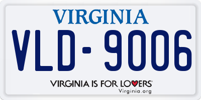 VA license plate VLD9006