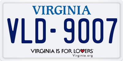 VA license plate VLD9007