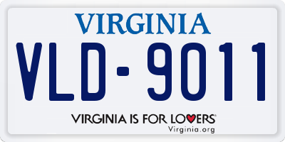 VA license plate VLD9011
