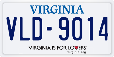 VA license plate VLD9014