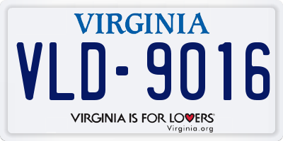 VA license plate VLD9016