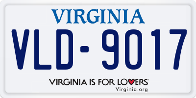 VA license plate VLD9017