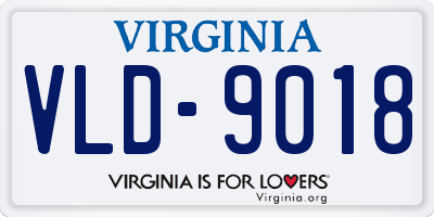 VA license plate VLD9018
