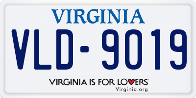 VA license plate VLD9019