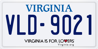 VA license plate VLD9021