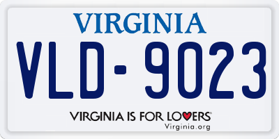 VA license plate VLD9023