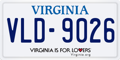 VA license plate VLD9026