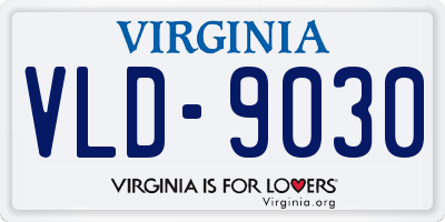 VA license plate VLD9030