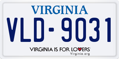VA license plate VLD9031