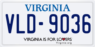 VA license plate VLD9036