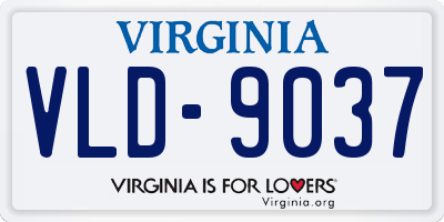 VA license plate VLD9037