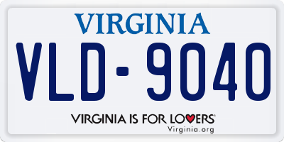 VA license plate VLD9040