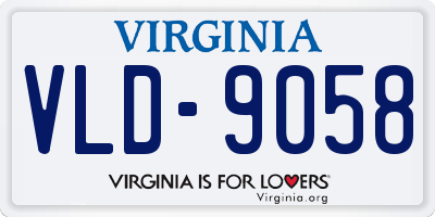 VA license plate VLD9058