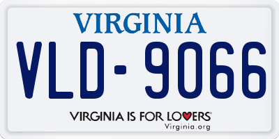 VA license plate VLD9066