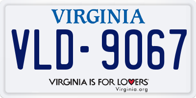 VA license plate VLD9067