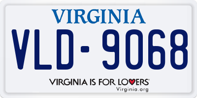 VA license plate VLD9068