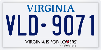 VA license plate VLD9071