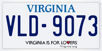 VA license plate VLD9073