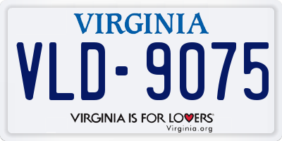 VA license plate VLD9075