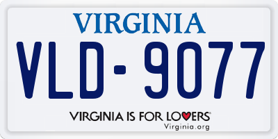 VA license plate VLD9077