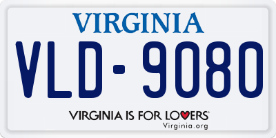VA license plate VLD9080