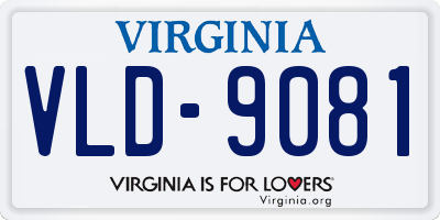 VA license plate VLD9081