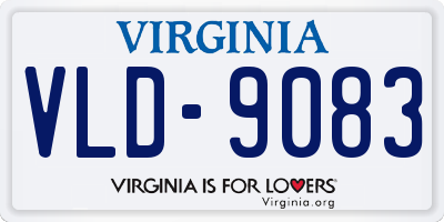 VA license plate VLD9083