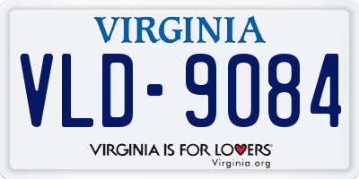VA license plate VLD9084