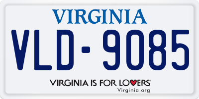 VA license plate VLD9085