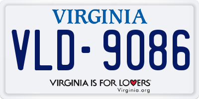 VA license plate VLD9086