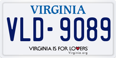 VA license plate VLD9089