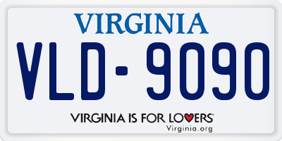 VA license plate VLD9090