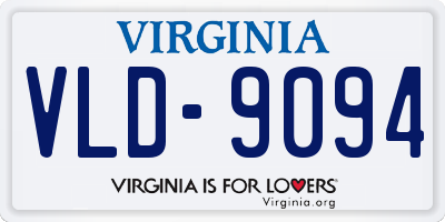 VA license plate VLD9094