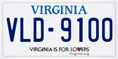 VA license plate VLD9100