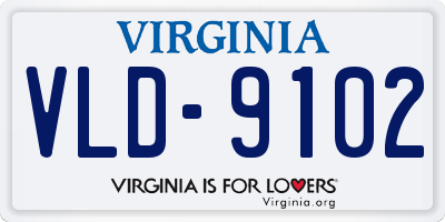 VA license plate VLD9102