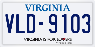 VA license plate VLD9103