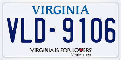 VA license plate VLD9106