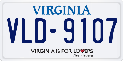 VA license plate VLD9107