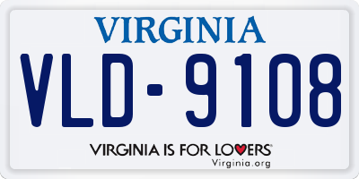 VA license plate VLD9108