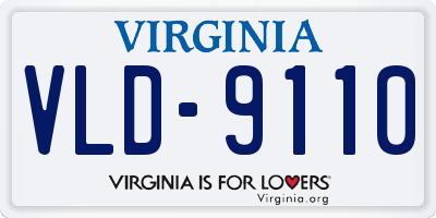 VA license plate VLD9110