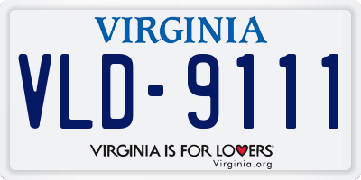 VA license plate VLD9111
