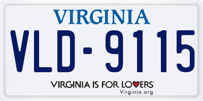 VA license plate VLD9115