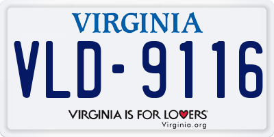 VA license plate VLD9116