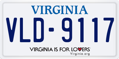 VA license plate VLD9117