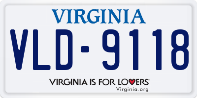 VA license plate VLD9118