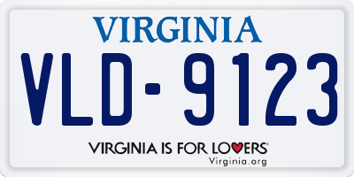 VA license plate VLD9123