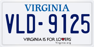 VA license plate VLD9125